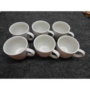 Tuxton White Vitrified China Coffee Mugs Set of 6 Restaurant Ware 3 Inch
